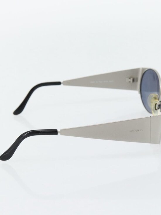 CHANEL Sunglasses metal Silver CC Auth 181482 main image 5